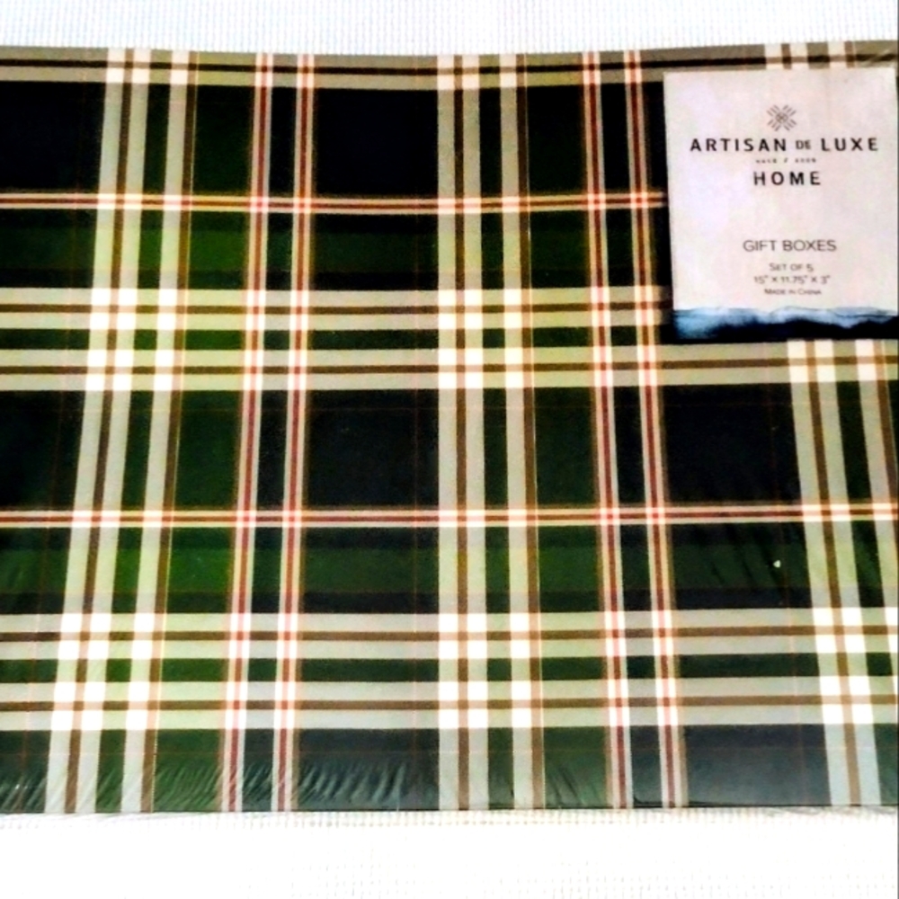 Artisan De Luxe Plaid Gift Boxes Set